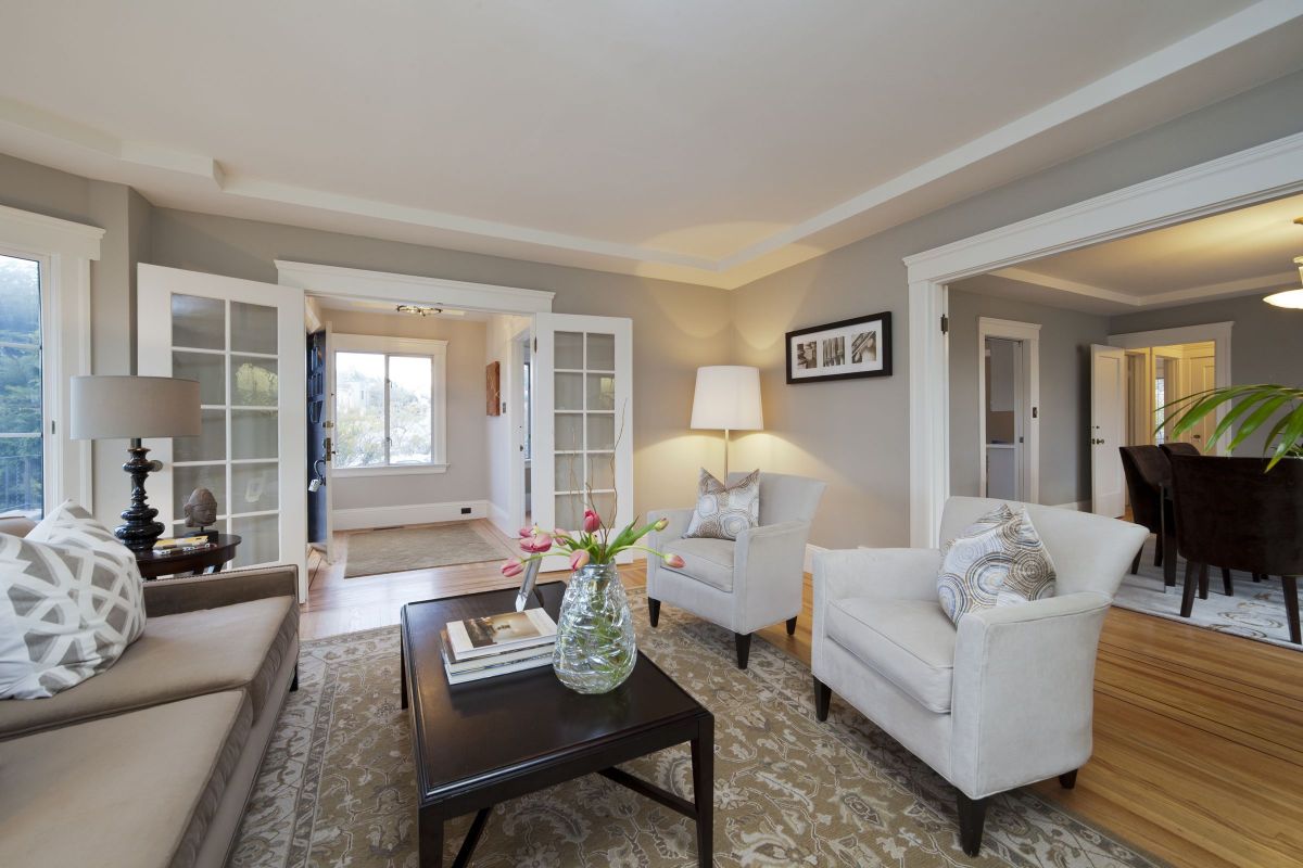 Blissful White Setting for a Living Room