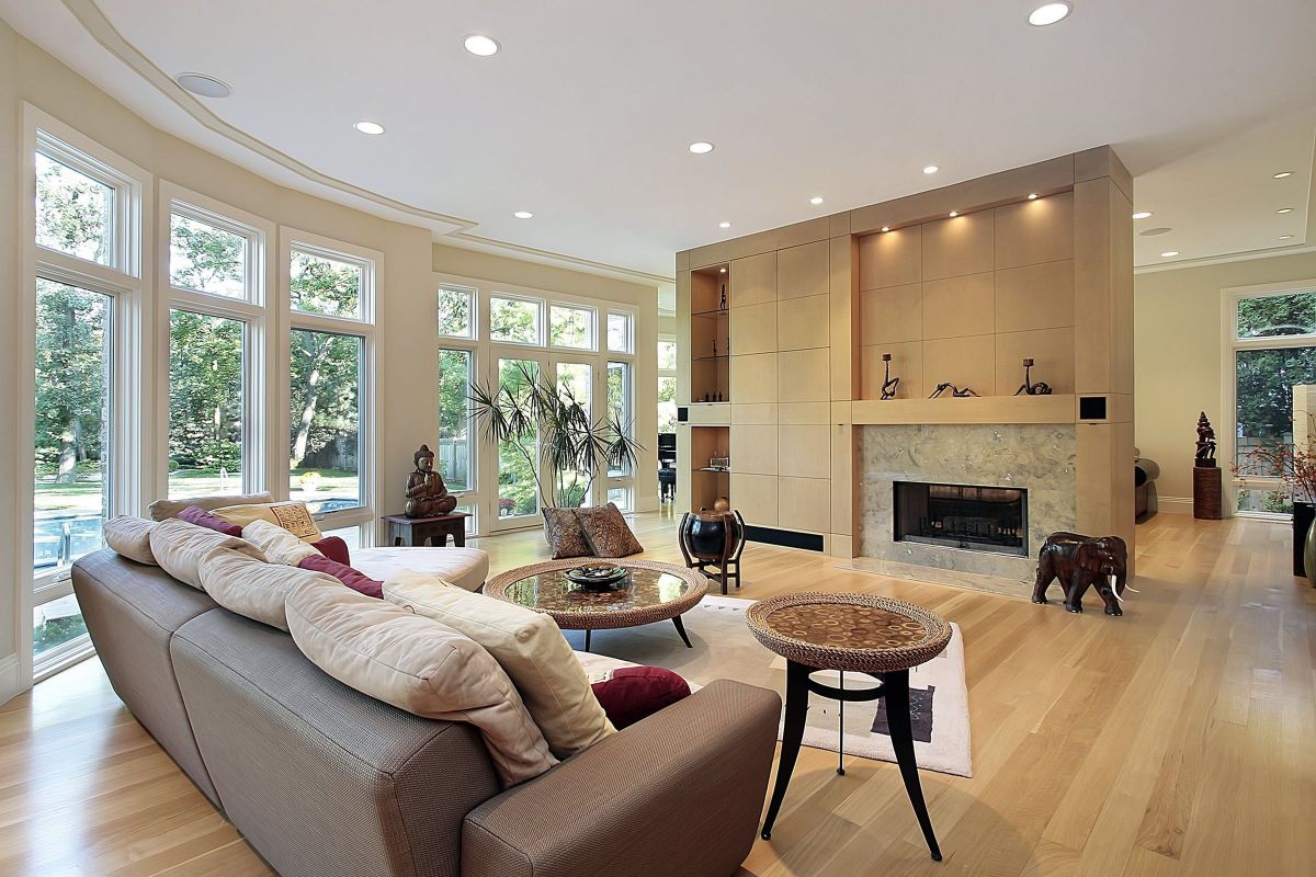 Installed Hardwood Flooring for a Living Room