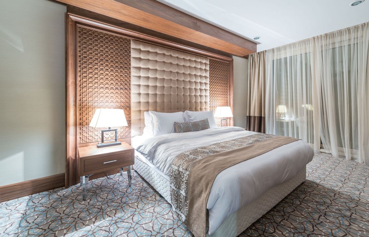 Hotel Style Bedroom with Padded Wall