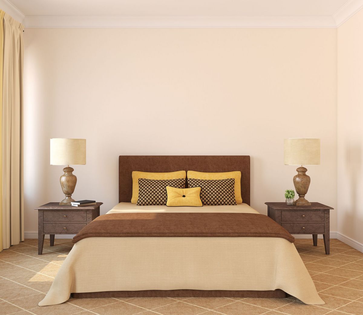 Yellow Brown Bed Covers 