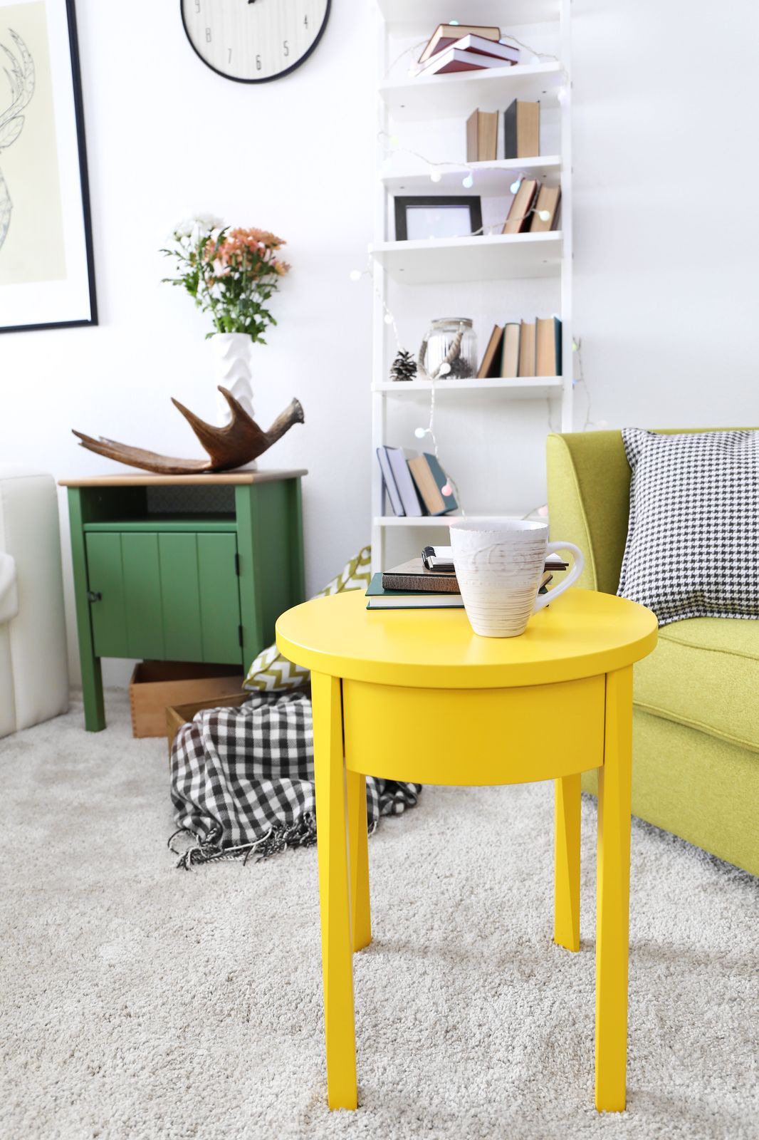 Bright Neon Yellow End Table