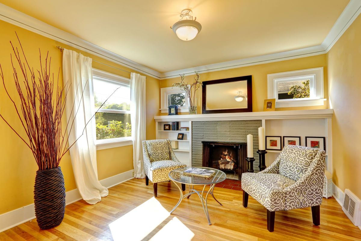 Yellow House Fireplace