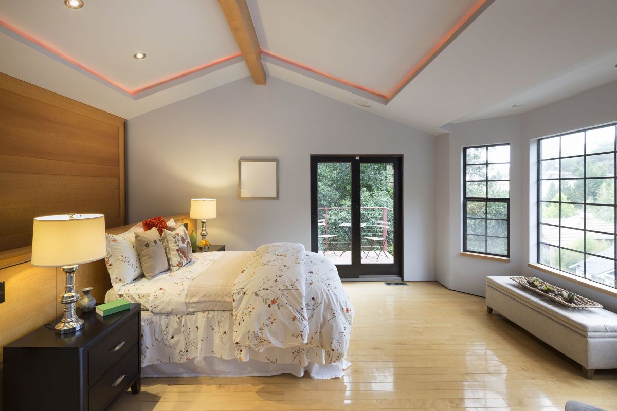 Wide Open Glass Window Bedroom