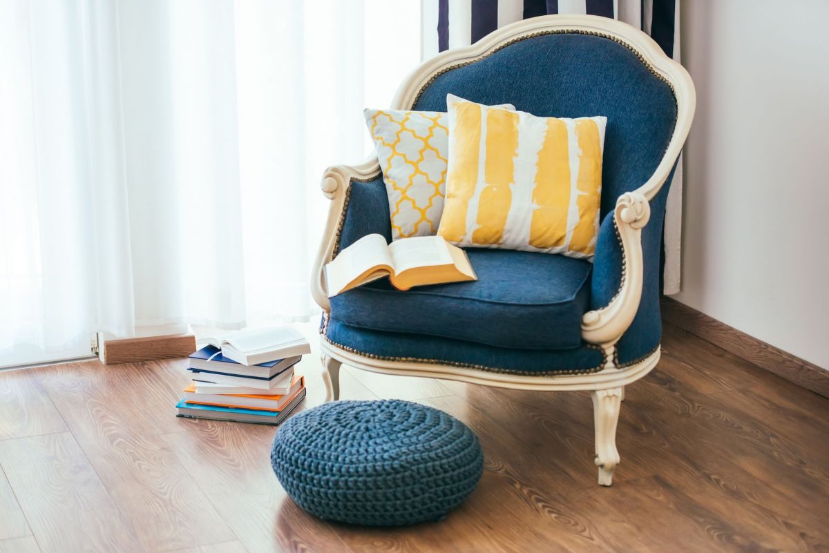 Blue and Yellow Custom Furniture Chair Wood Flooring
