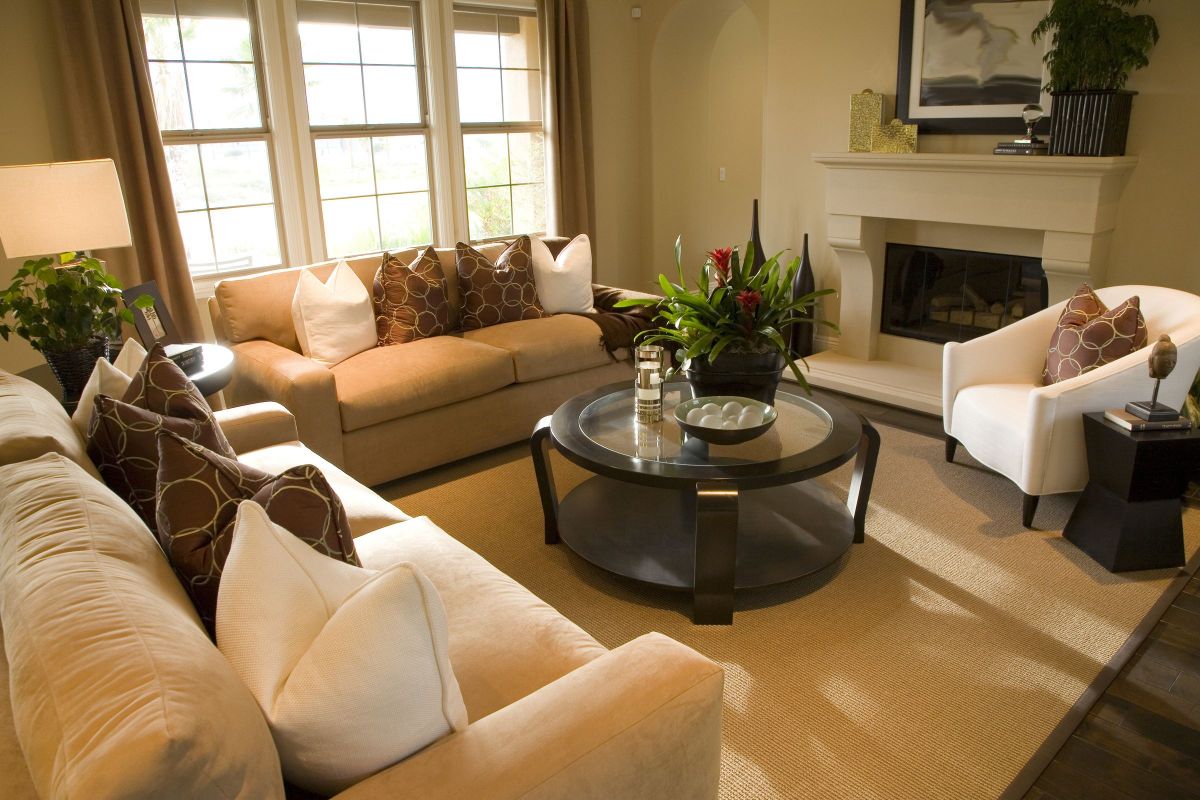 Golden Living Room Setup
