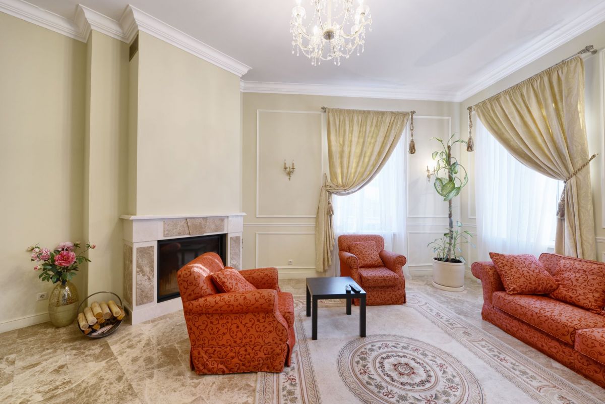 Relaxed Off White Fireplace Mantle Living Room