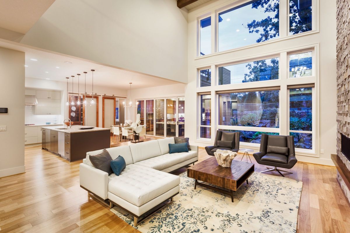 Open Glass Window take on a Living Room