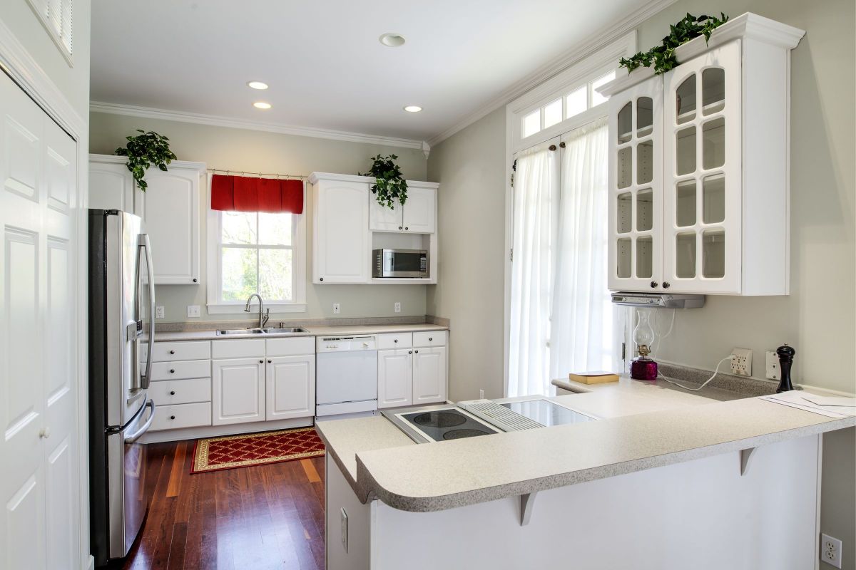 Red Highlighted White Kitchen