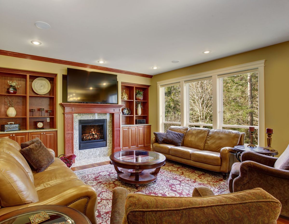 Family Room Style Living Area with Master Fireplace