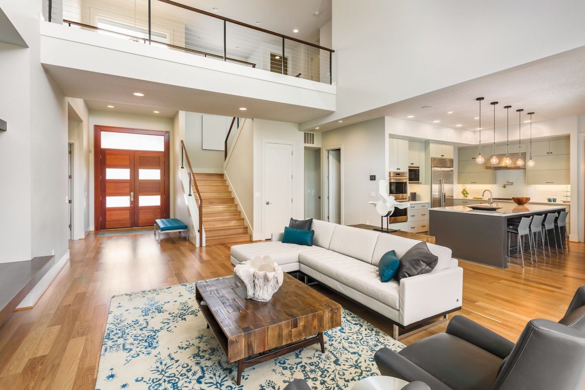 Modern Staircase in a Living Room