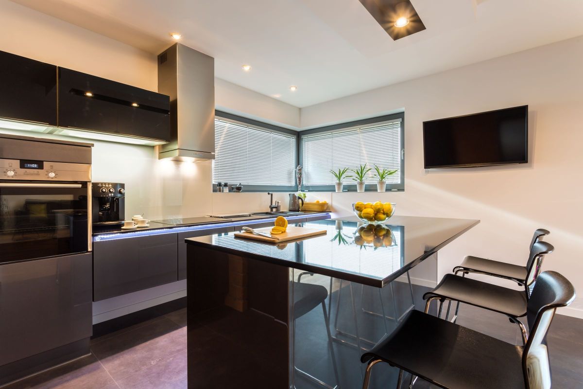 Casual, Modern Dark Bar Design for a Kitchen