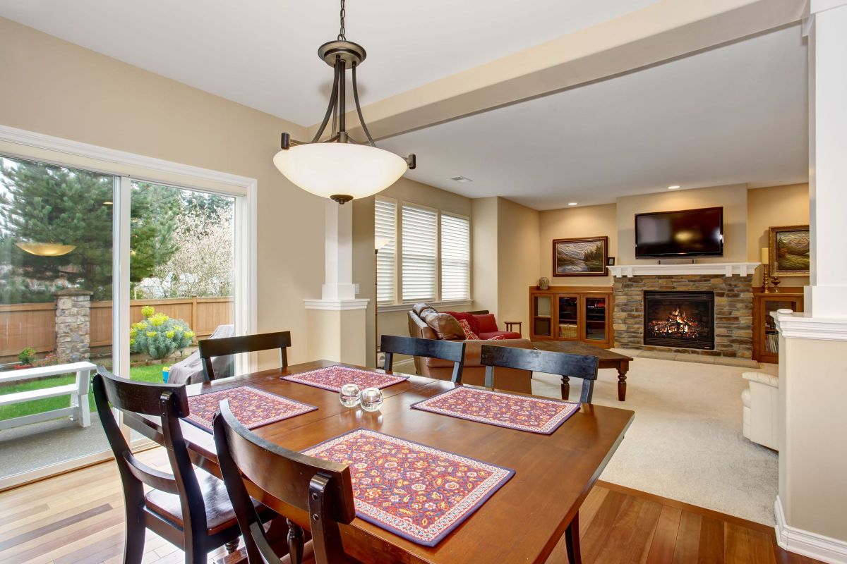 Open Dining Room and Living Room Design