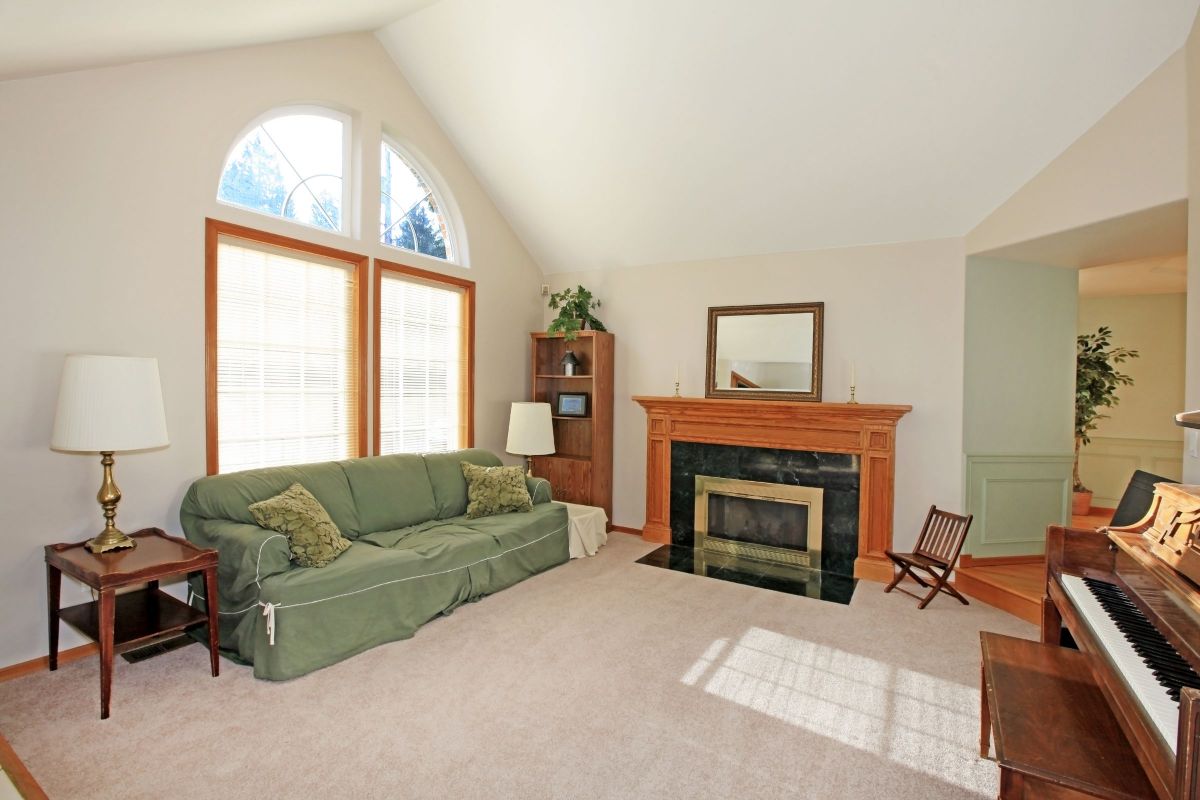 Black Stone Marble Fireplace and Mantle