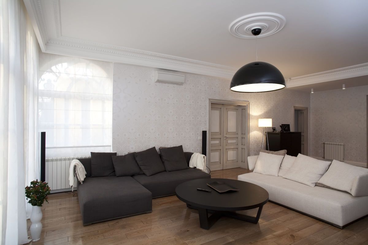 Black and White Opposing Living Room