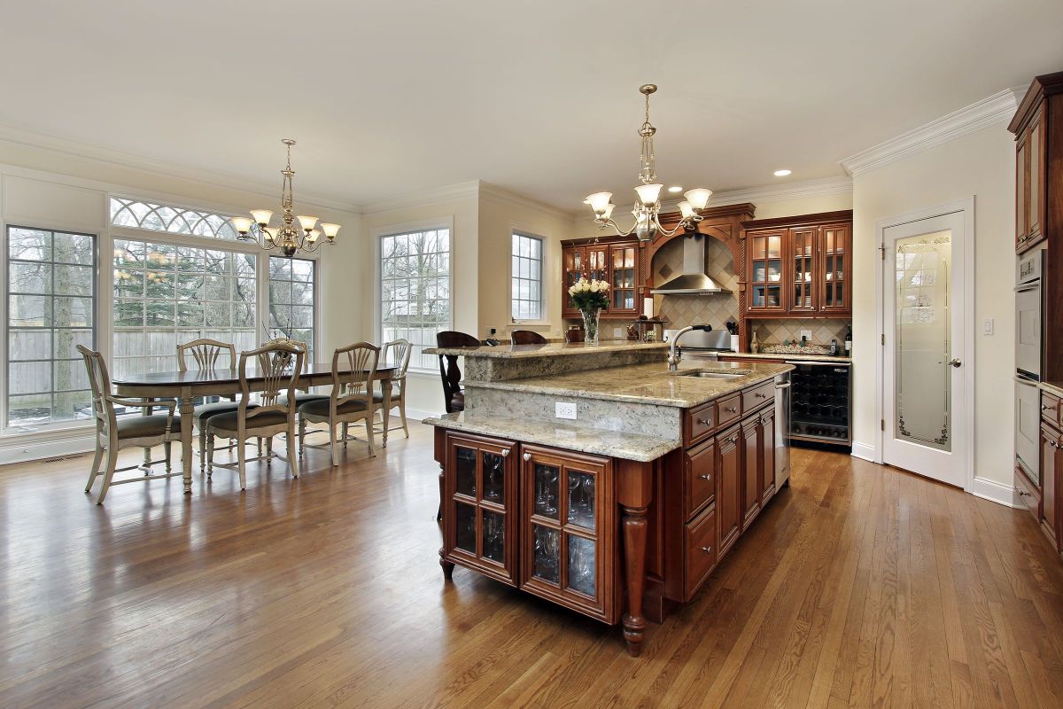 Custom Made Kitchen and Dining Room Wooden Cabinets