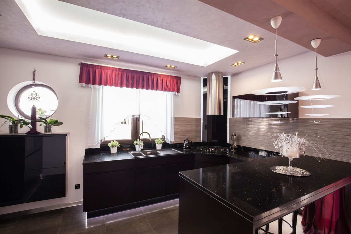 Dark Obsidian Kitchen Countertops Design