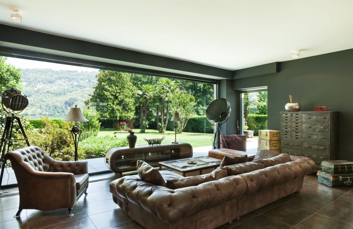 Wide Open Glass Window Comfortable Garage 