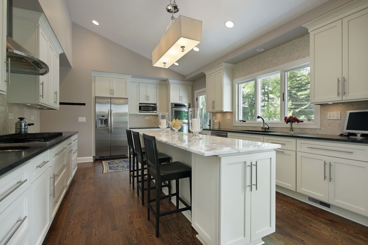 White Granite Countertops in a Kitchen