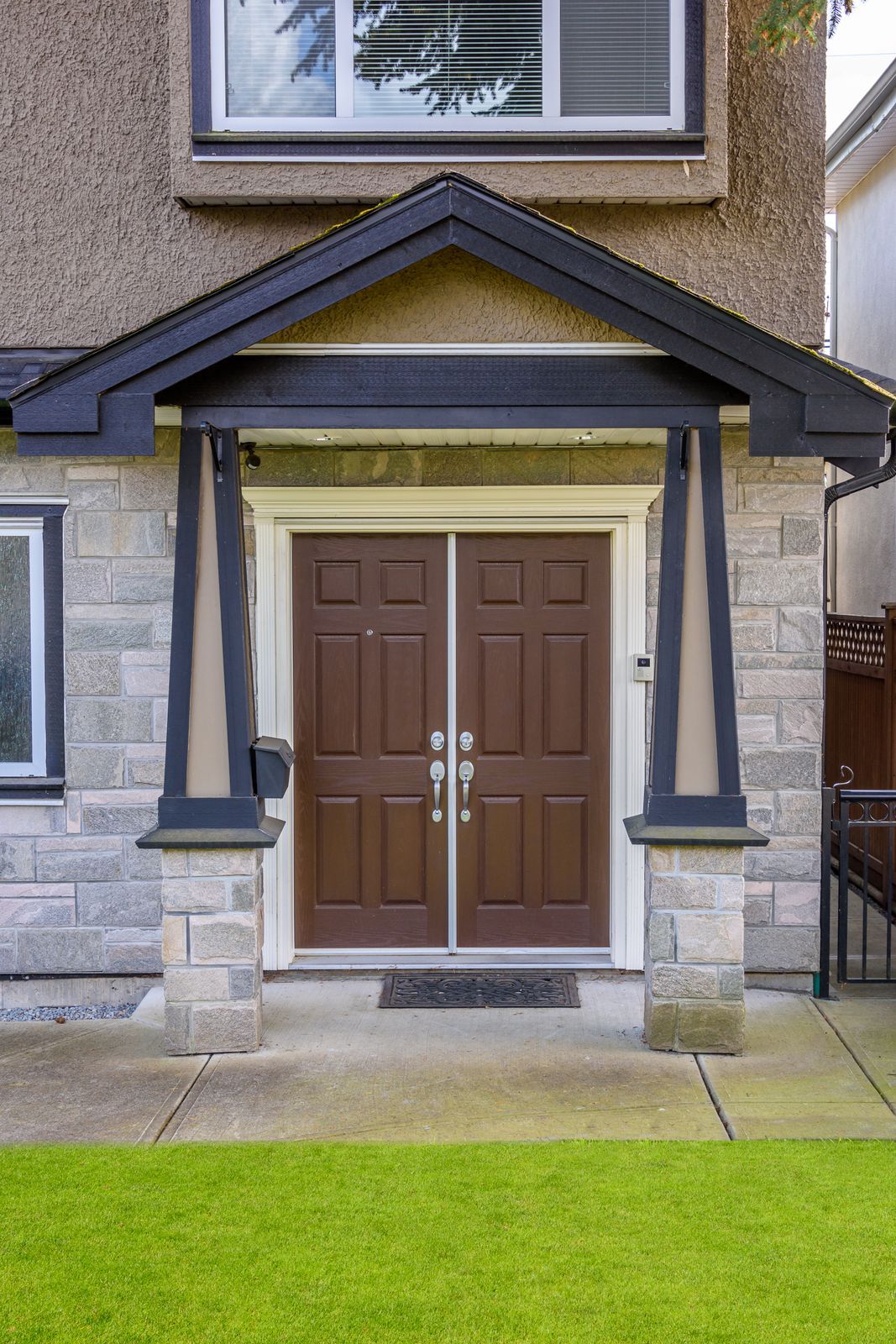 Extravagant Blue and Golden Front Door