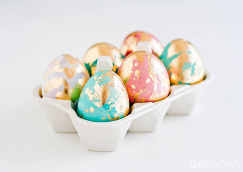 Golden Leaf Easter Eggs