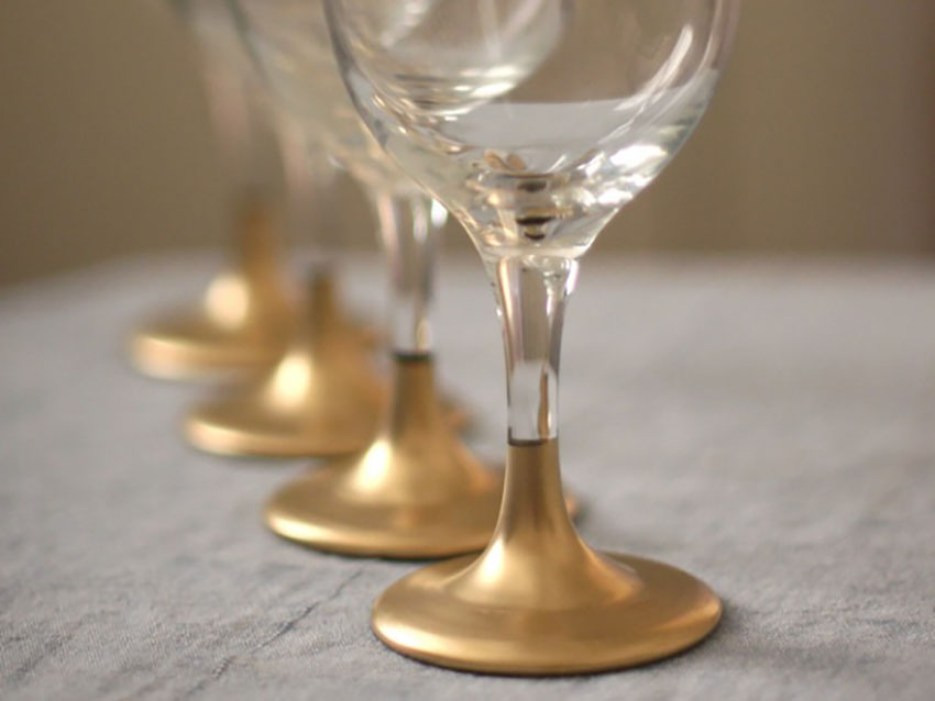 Golden Dipped Holiday Glasses Christmas