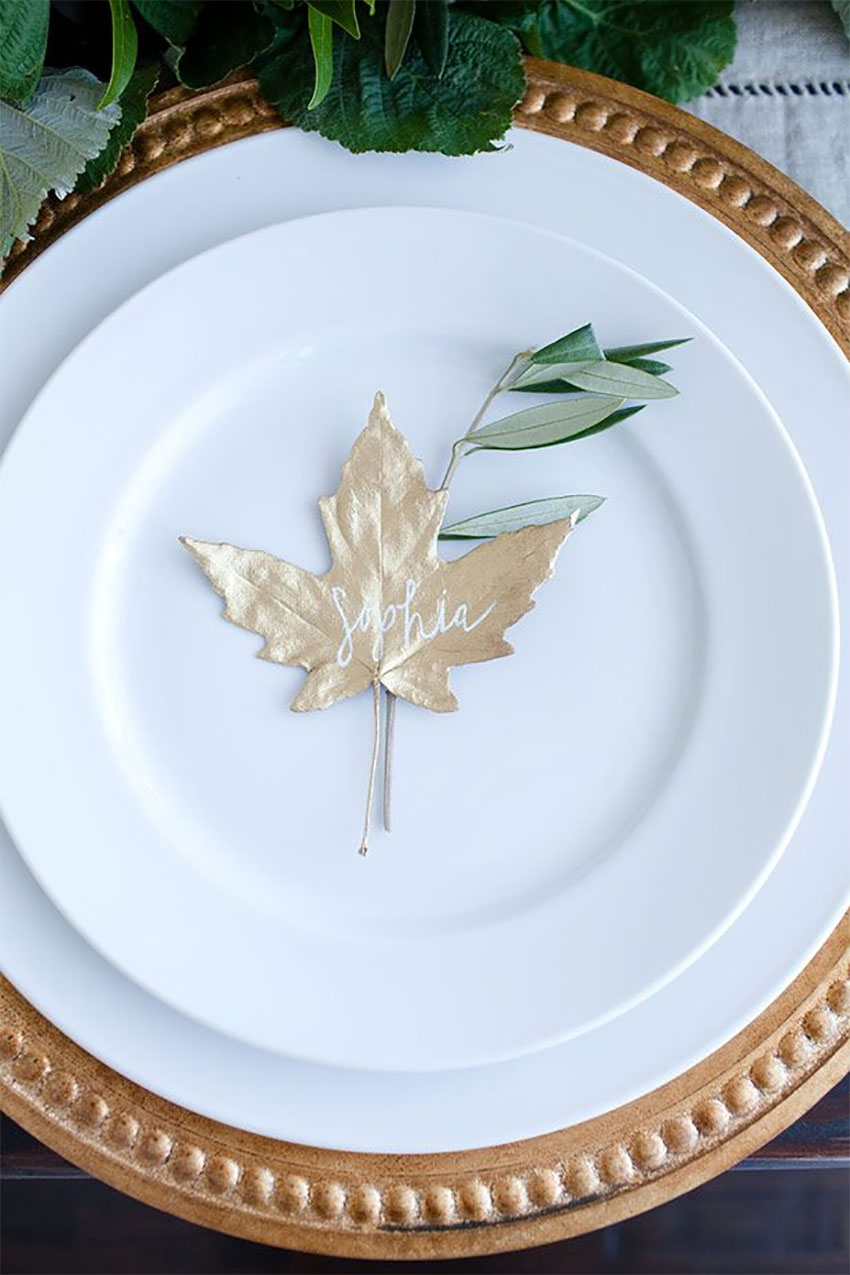 Golden Leaf Christmas Decor