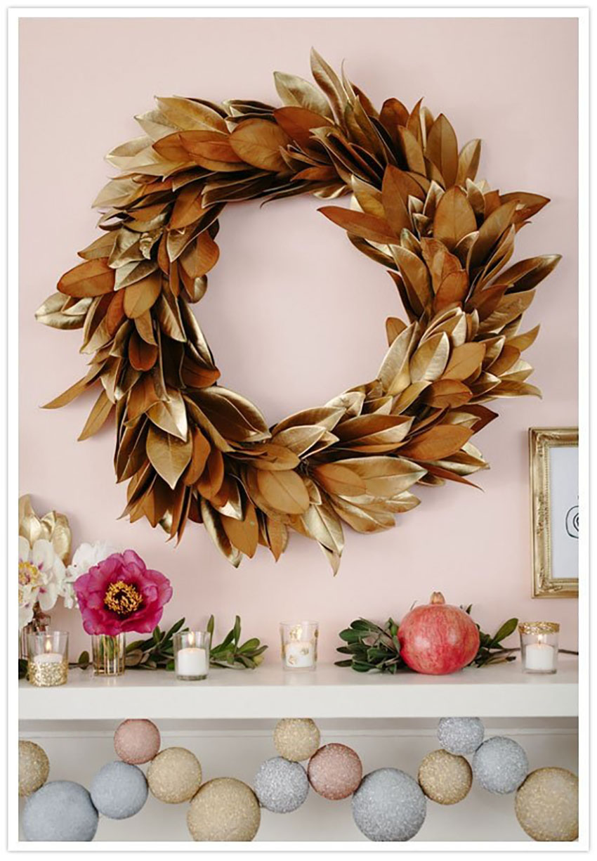 Golden Wreath Christmas Decor