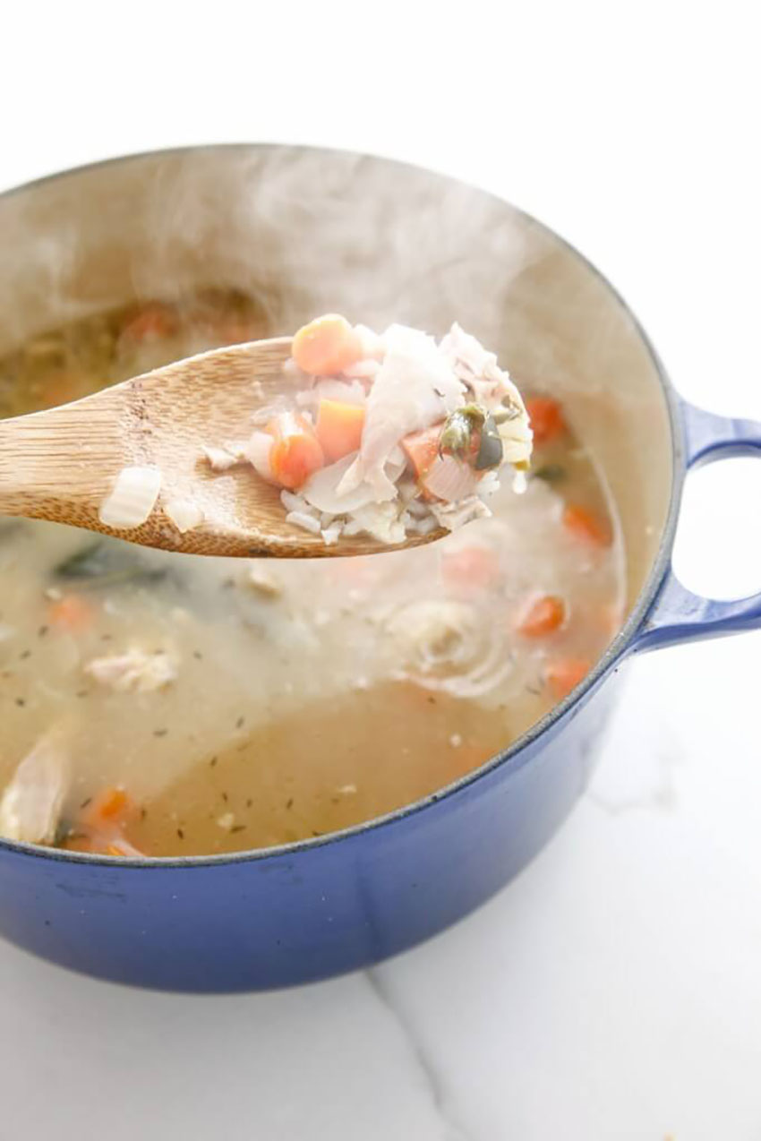 Leftover Turkey and Rice Soup