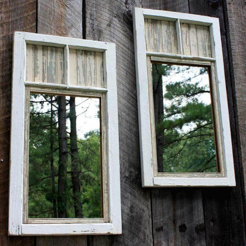 Exterior windows in a backyard fence