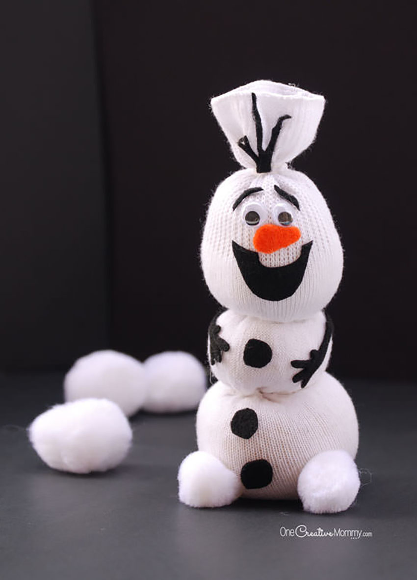 Olaf Sock Snowman - DIY Christmas Crafts