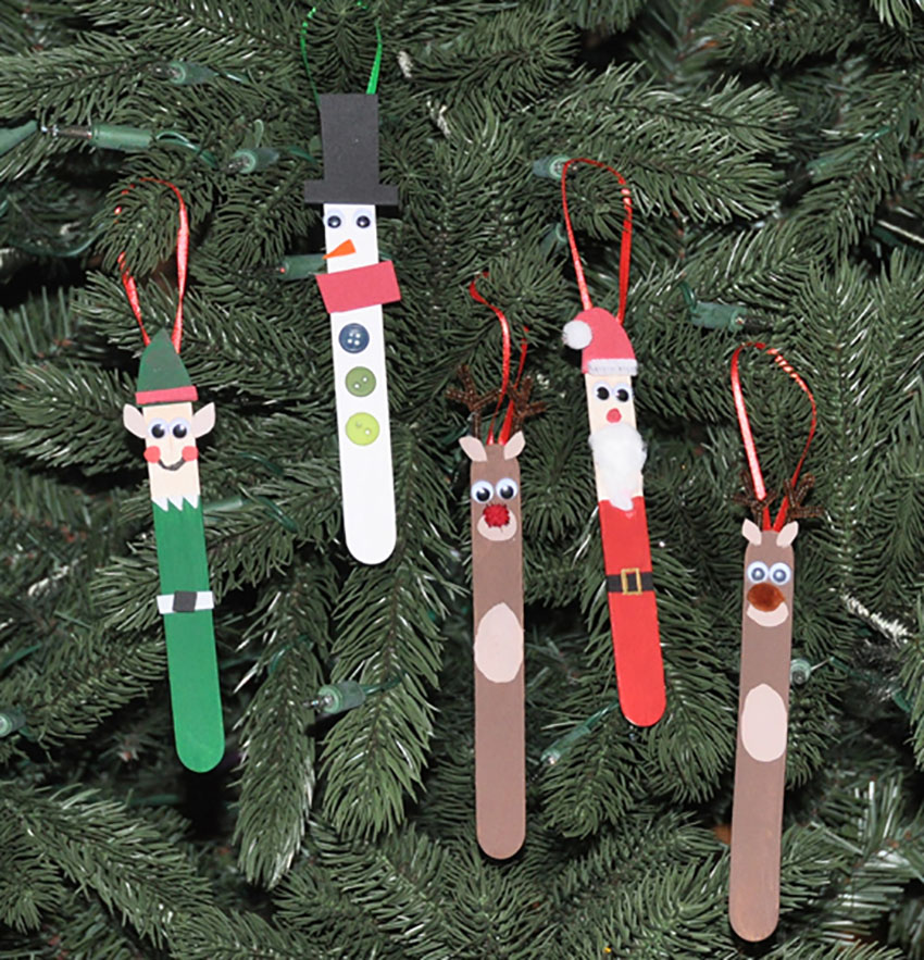 Popsicle Stick Ornaments Christmas Craft For The Whole Family