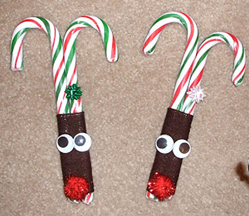 Reindeer Candy Canes Holiday Crafs