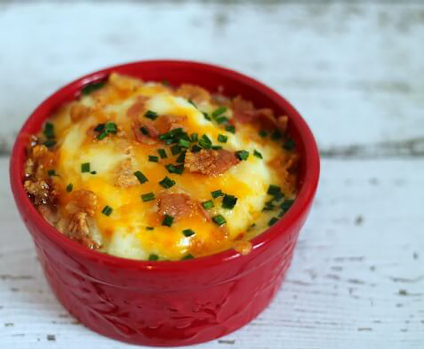 Mashed Cauliflower Mini Casserole Thanksgiving