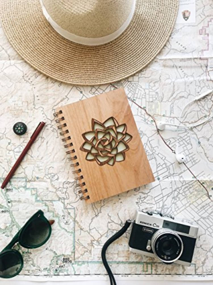 This fancy wood cover journal is a perfect gift for Mother's Day!