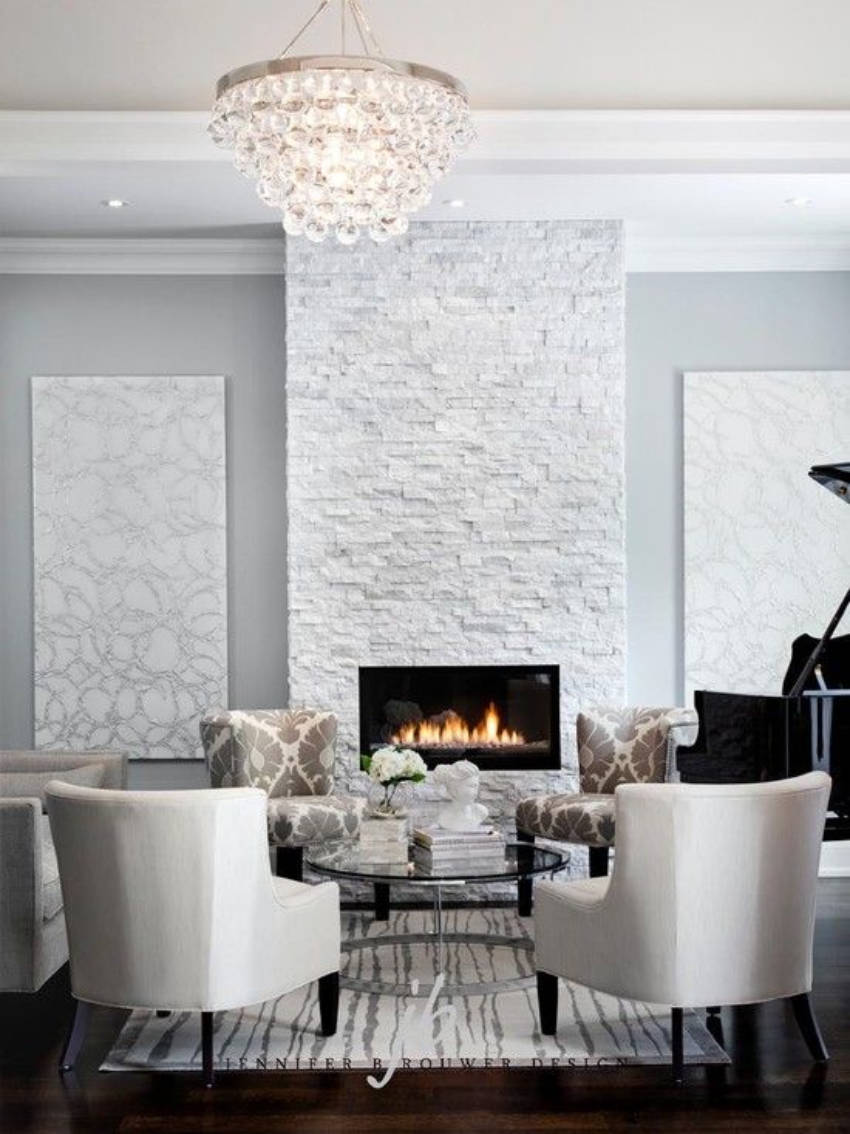 Stone white is an incredibly alternative for spacious rooms.