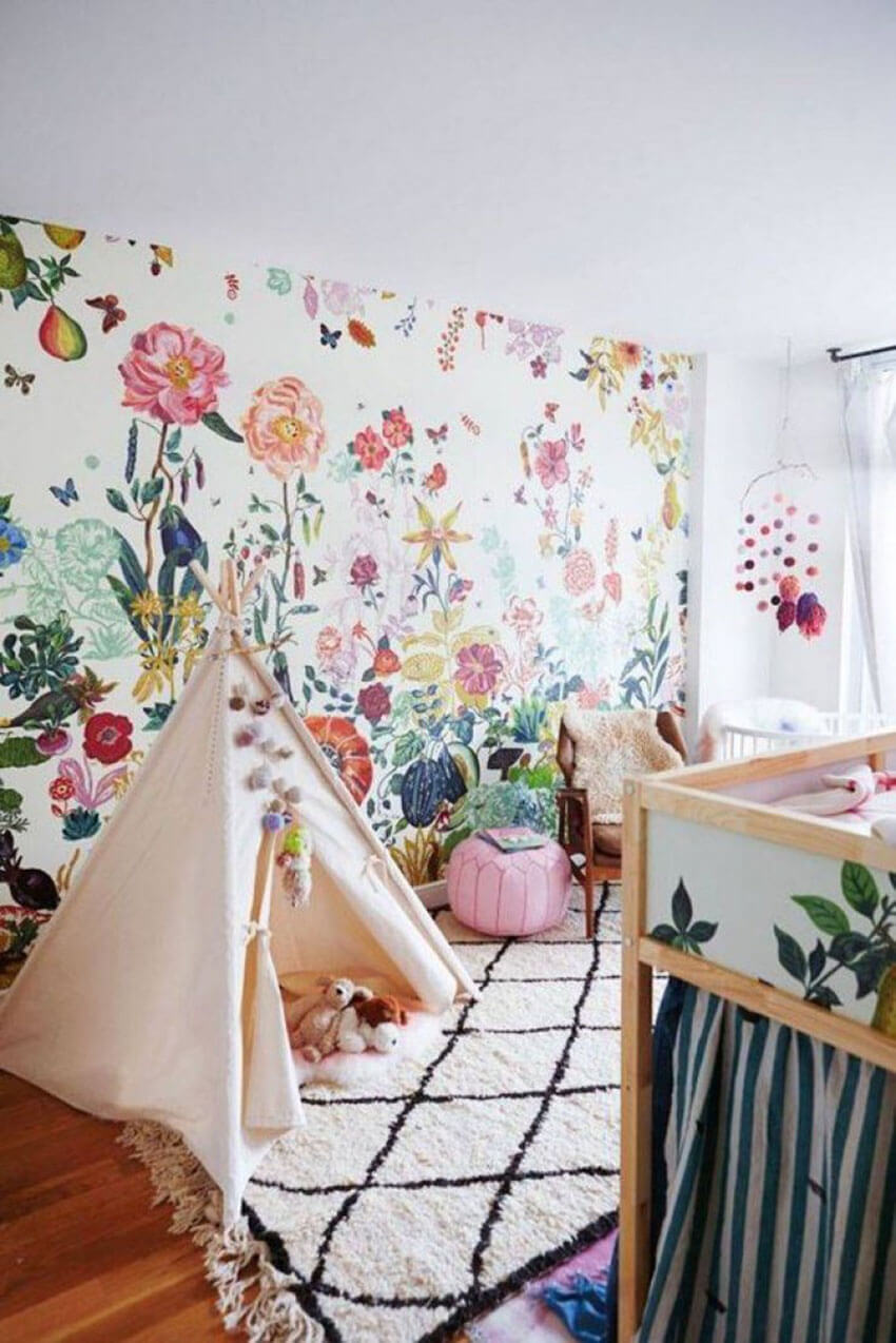 Add a gorgeous and colorful floral to the nursery or to the playroom