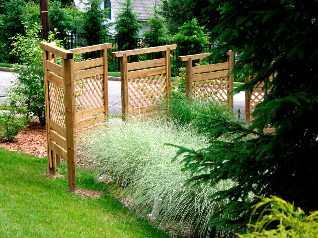 A trio of wooden fences