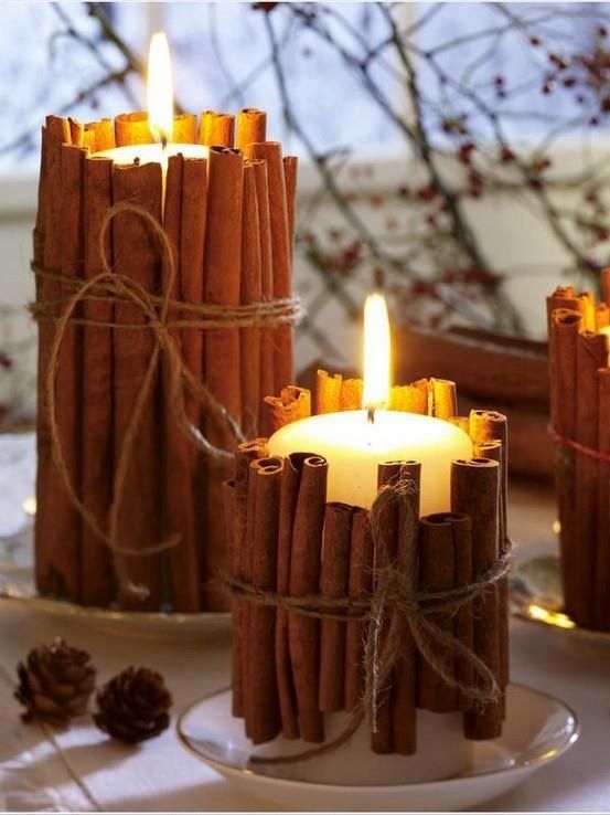 Add some festive decorations to your candles for an added level of warmth.