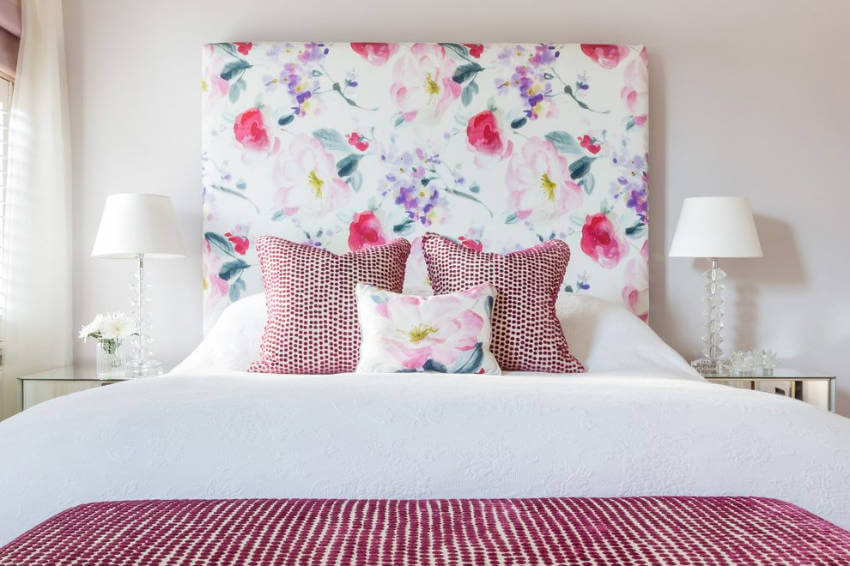 You can DIY a headboard with your favorite floral print!