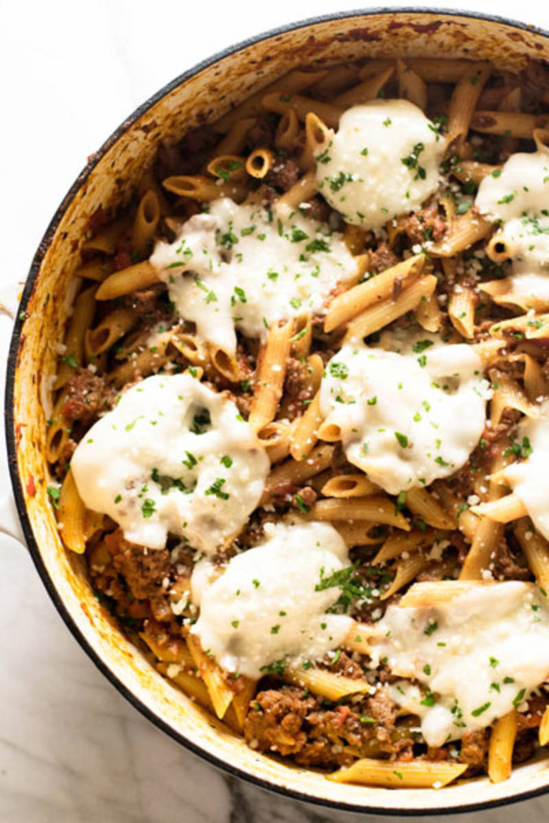 one pan beef penne fast and easy dinner