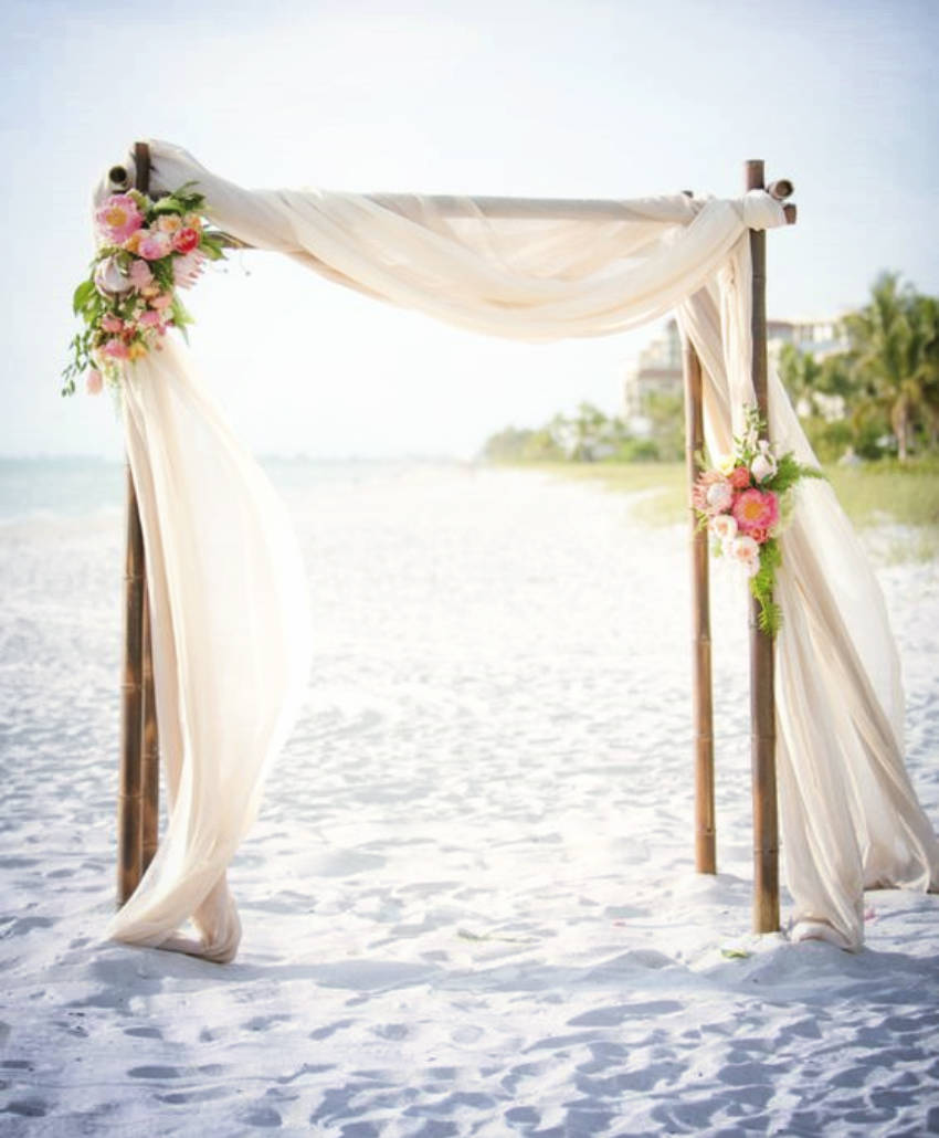 A DIY wedding arch for the beach. 