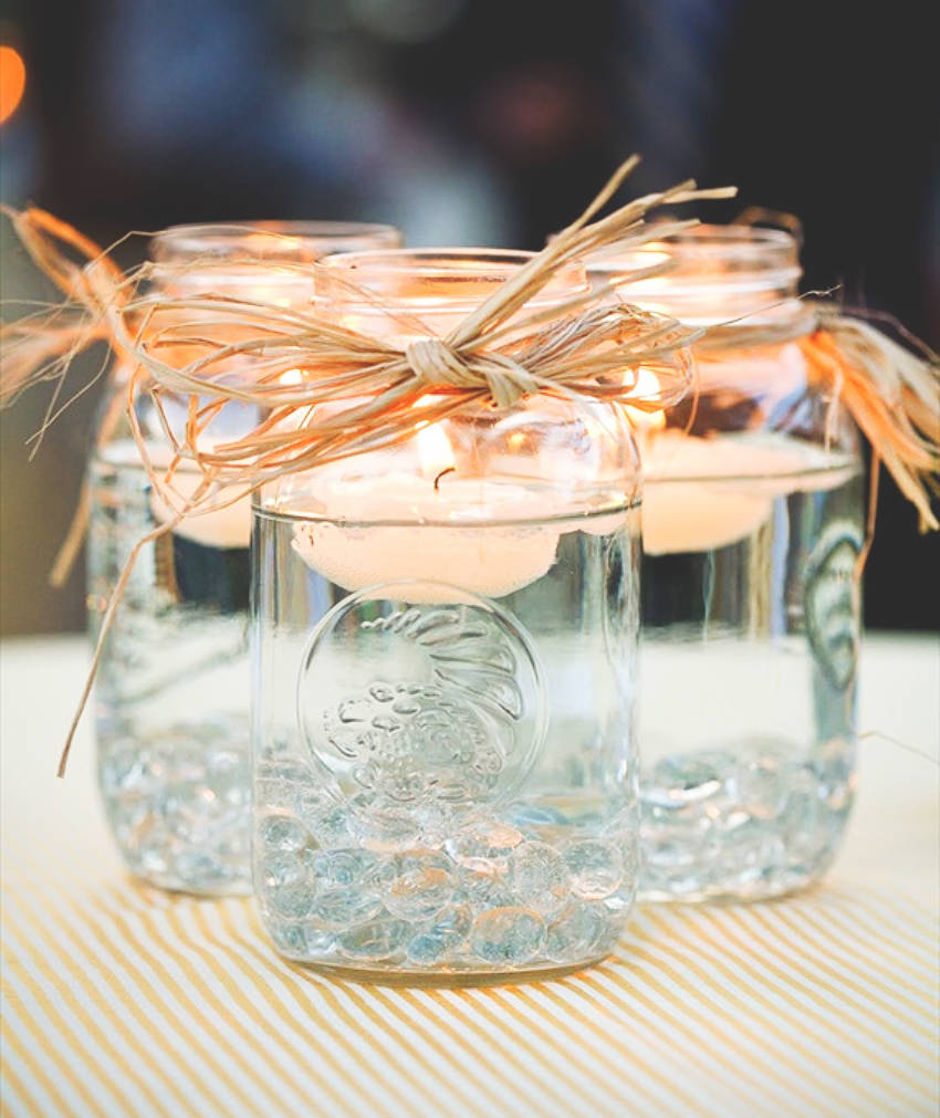 DIY Mason Jar Floating Centerpieces