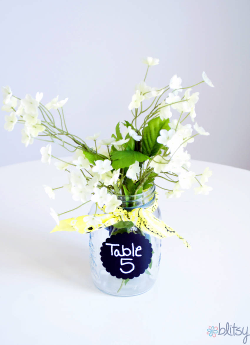 DIY beach wedding table number for convenience!