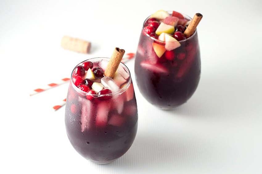 Cranberry Apple Cider Sangria - Christmas Eve Dinner