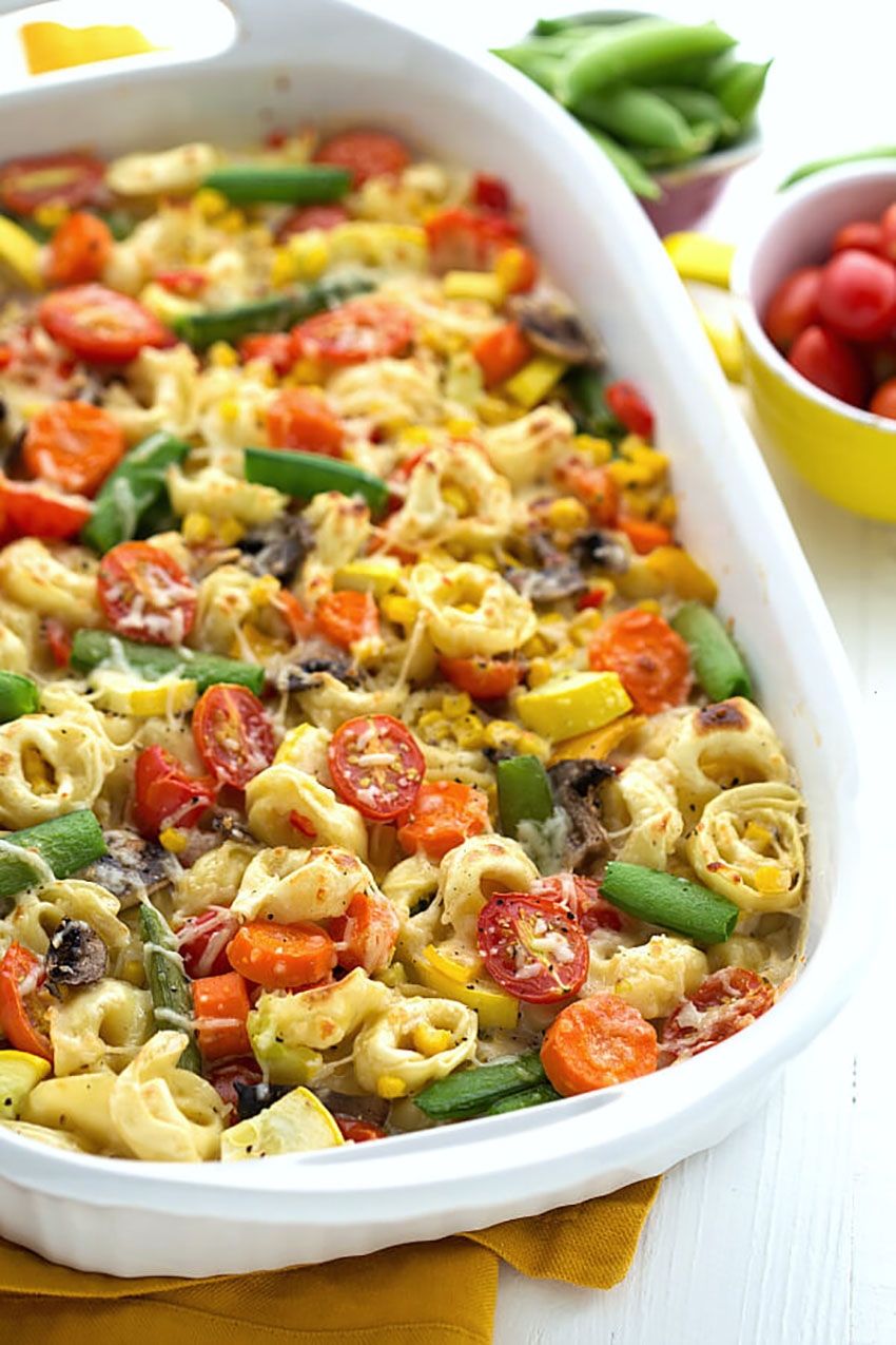 Creamy Tortellini Vegetable Bake Thanksgiving