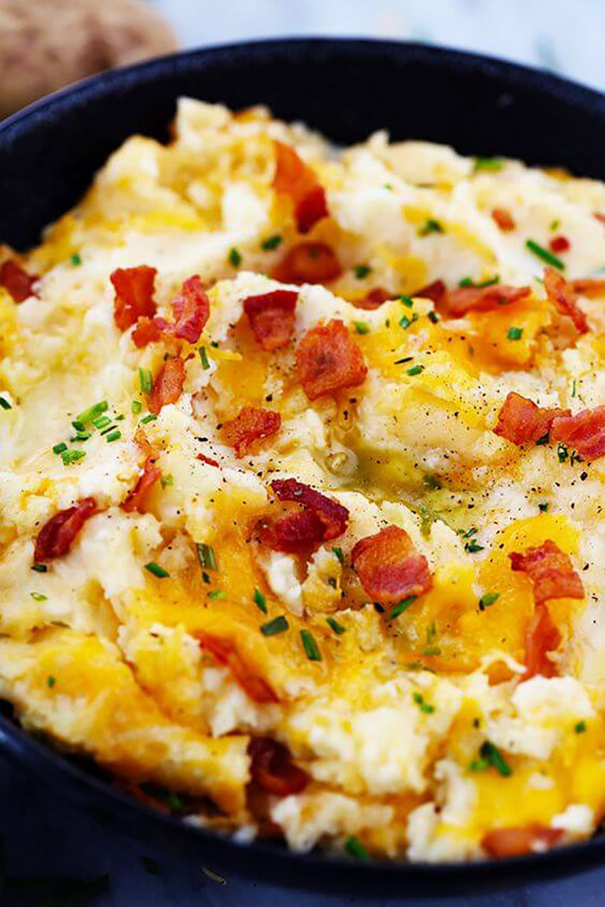 Cheddar Garlic Mashed Potato Casserole Thanksgiving